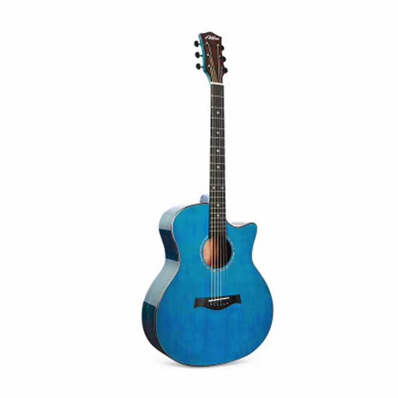 light blue Ручной работы 41 дюймов гитара Твердые ель орех Акустическая гитара черный гитара пятно AGT116 - Цвет: light blue