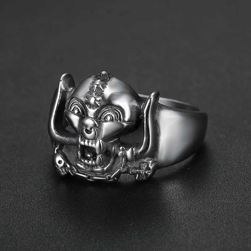

Megin D Punk Personality Small Skull Stainless Steel Men's Rings for Men Father Lover Friend Fashion Design Gift Jewelry