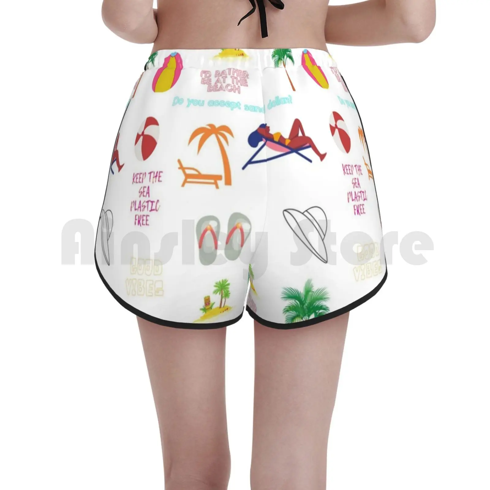 Пляжные гидро фляга наклейки 8 Плавание шорты Для женщин пакет для пляжа Смешные