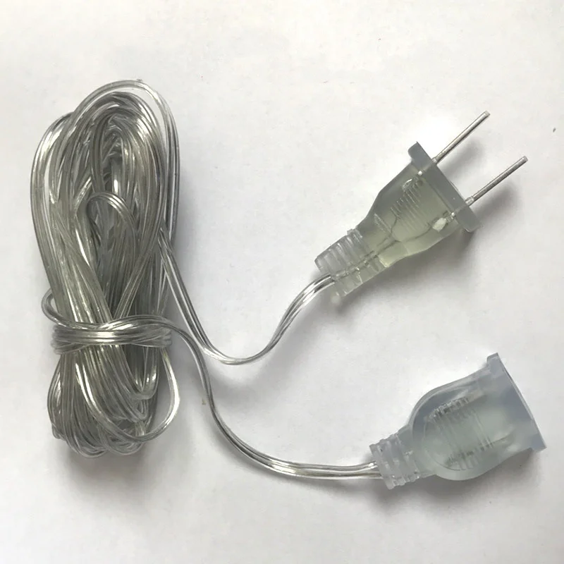 Прозрачная светодиодная гирлянда с кабелем длиной 3 м/5 м для ЕС/США |