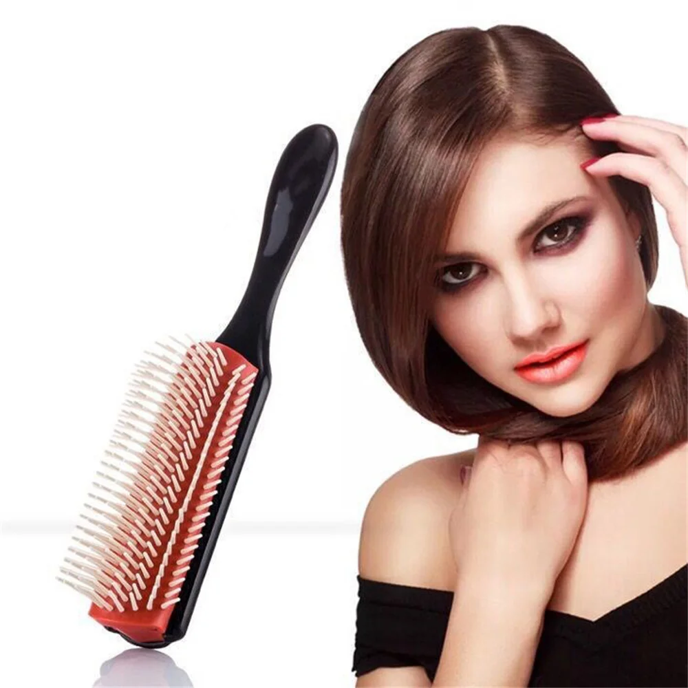 

9 Rows Hair Comb Straight Curly Scalp Massage Comb Anti-static Detangling Hair Brush Hairdressing Salon Hair Styling Tool