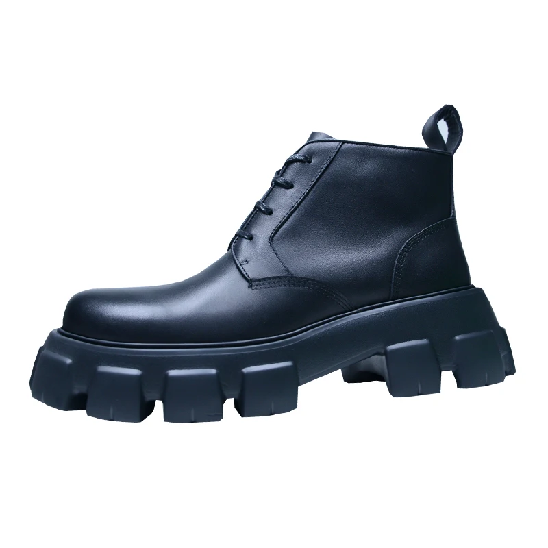 

Owen Seak Men High-TOP Ankle Riding Boots Genuine Leather Women Sneaker Luxury Trainers Casual Lace-up Zip Flat Black Shoes