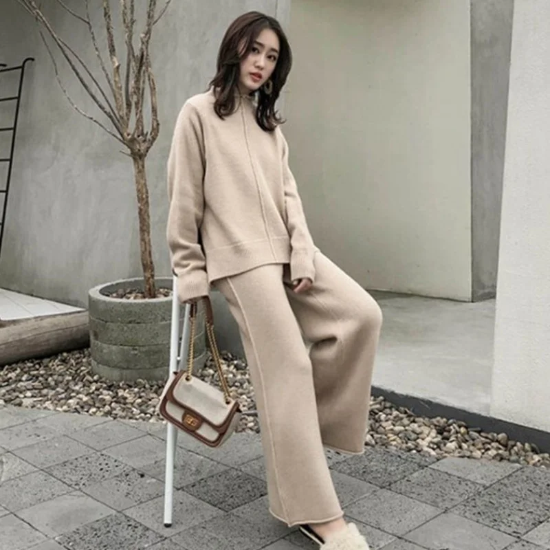 Женский осенне весенний комплект из 2 предметов трикотажный спортивный костюм