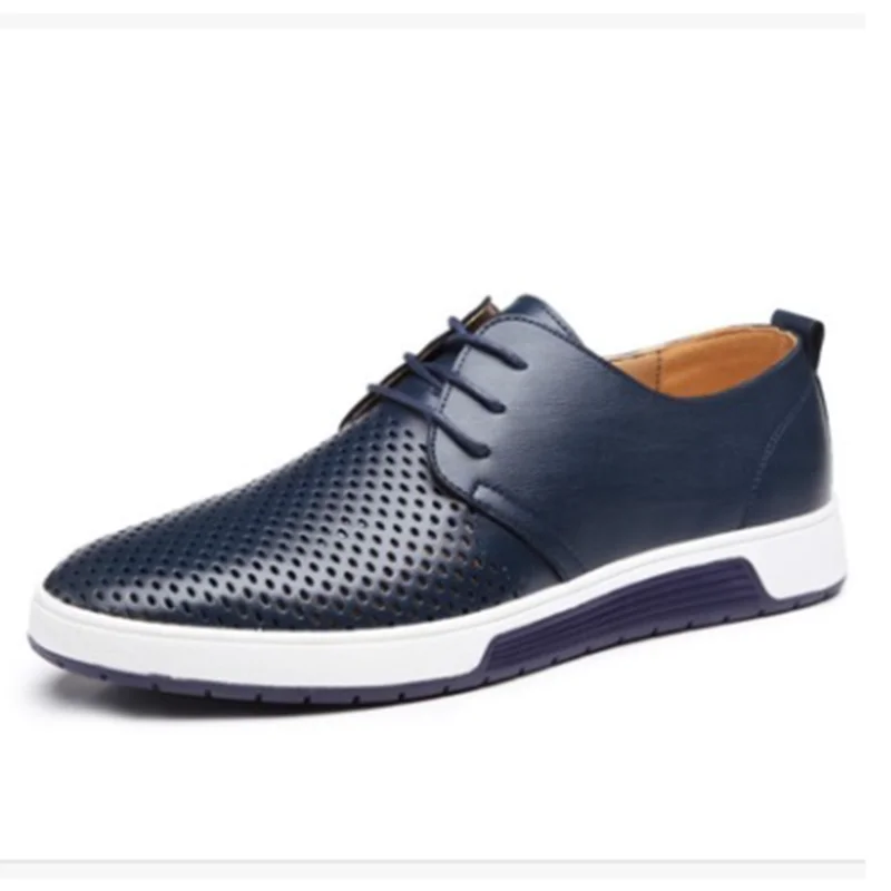 Мужские туфли оксфорды для досуга мягкая кожа микрофибра круглый носок летняя