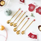 Рождественская ложка, рождественские украшения для столовой посуды, Рождественское украшение для дома, кофейная ложка, Рождественский подарок с новым годом 2021
