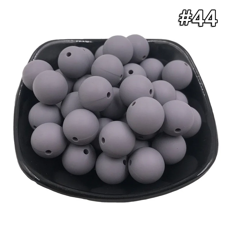 5PCS Beads 44 5 шт. Детские Силиконовые Прорезыватели 19 мм Пищевой бисер без БФА, силиконовый Прорезыватель для зубов DIY ювелирные изделия ожерелье аксессуары для кормления игрушки - Цвет: 5PCS Beads 44