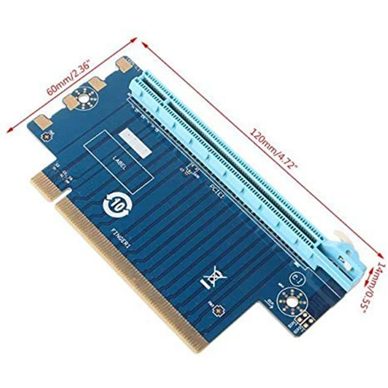 PCI Express 16X карта адаптера Райзера PCI-E рулевая 90 градусов прямоугольный адаптер для