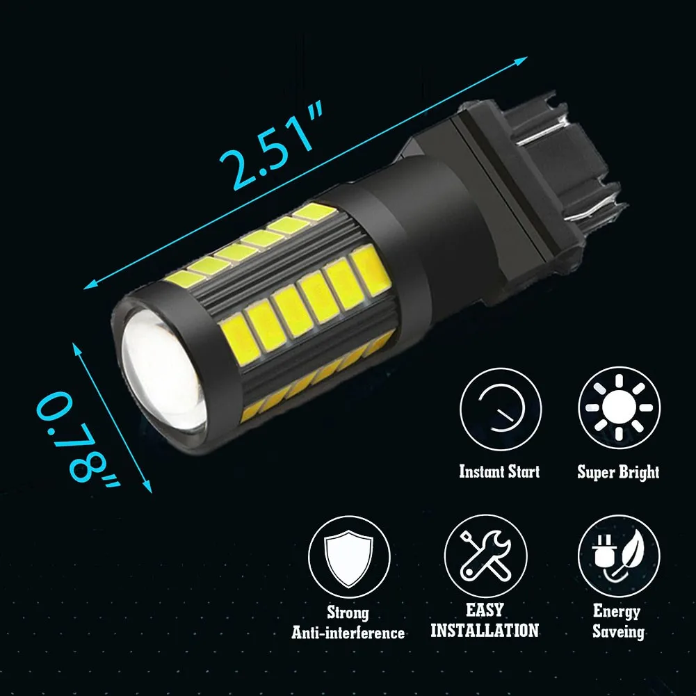 

Light LED Bulbs Replacement White 2pcs 3157 5630 5730Chip 6500K 7440 800LM DRL