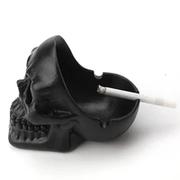 skull ashtray retro tobacco ash box sculpture statue cigarette ash container vintage skull home office bar ornament man gift