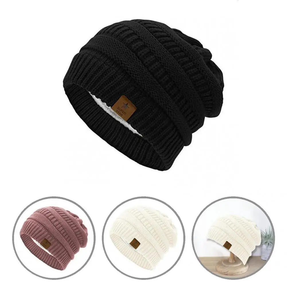 

Шапка-полоска для взрослых, свободный размер, декоративная, однотонная, женская зимняя шапка, подарок