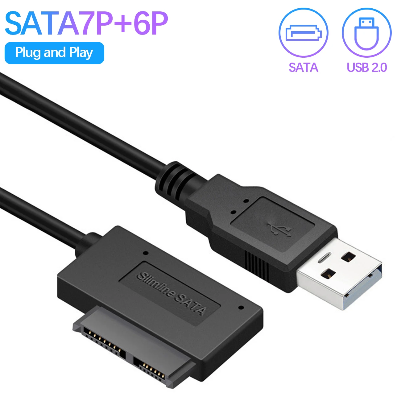 

USB3.0 To Mini Sata II 7+6 13Pin Adapter Converter Cable For Laptop CD/DVD ROM Slimline Drive Computer Accessories