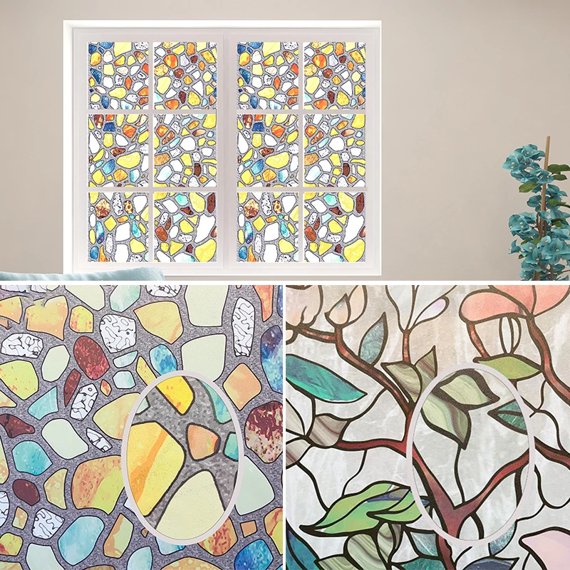 Электростатическая Адсорбция художественные наклейки для декора стеклянного