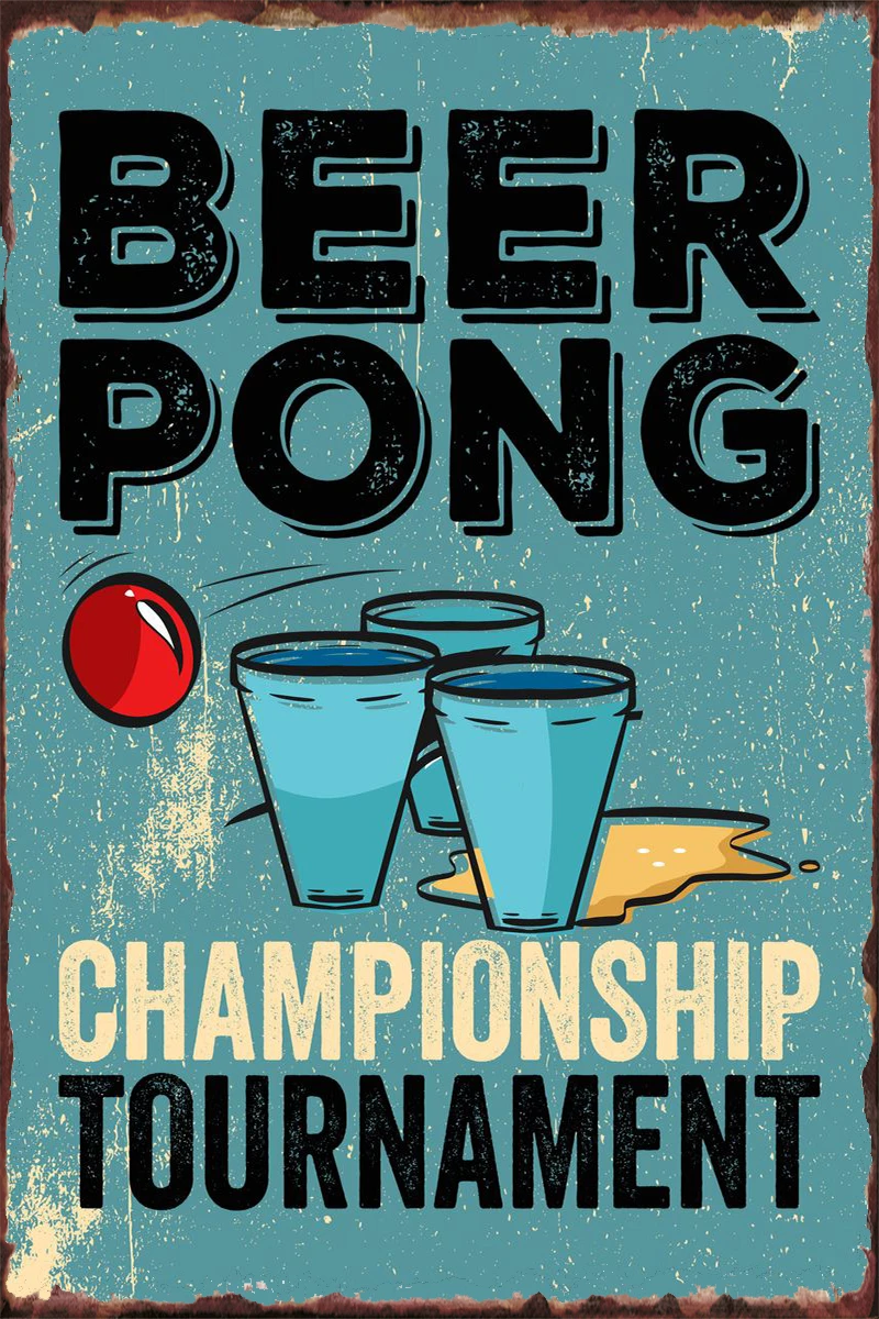 

Винтажный постер Bier Pong Zinn Platten Wand Decor Zimmer украшение ретро винтажный Металл Zeichen Zinn Zeichen Mann пещера кафе Паб