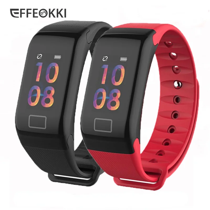 

EFFEOKKI F1 Plus Sleep Fitness Tracker Pedometer Wrist Smart Bracelet Band Color Screen Heart Rate Monitor Blood Pressure