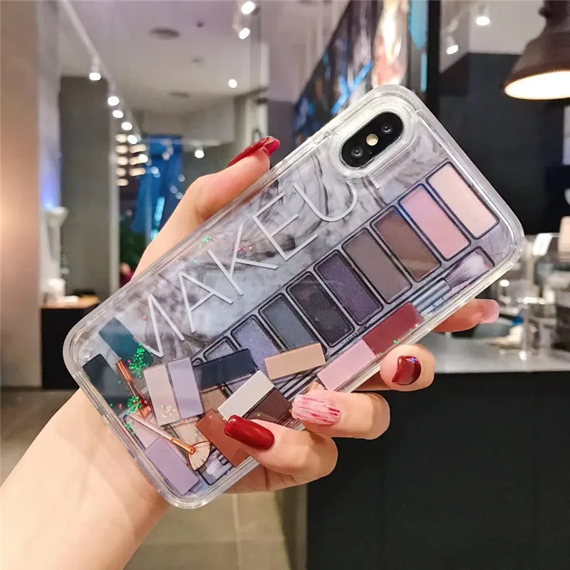 Quicksand макияж тени для век Палитра чехол для телефона iphone XS MAX XR X 7 8plus чехол гладкая твердая оболочка задняя крышка оболочка