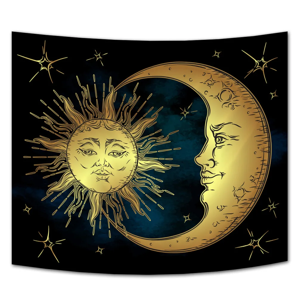 

Sun Moon Tapestry Modern Art Wall Hanging Room Background Wall Covering Multifunction Home Tapestry Dorm Wall Decor Tapestry