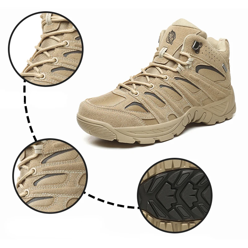 

Non-slip Hiking Boots for Men Outdoor Climbing Shoes Soft Mountain Sneakers Lace-up Comfortable Treeking Sneakers Big Size 40-47