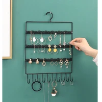 jewelry rack wall mounted jewelry organizer stand earring organizer display rack holder iron hollow decoration wall hooks