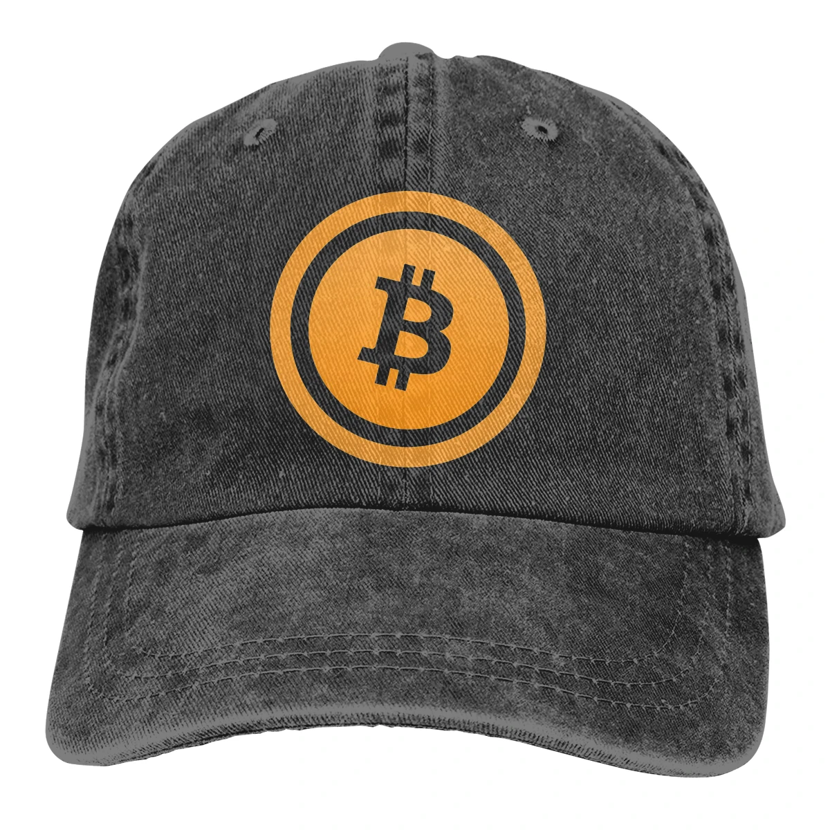 

Adjustable Solid Color Baseball Cap Bitcoin B On Flat Coin Icon Washed Cotton Dogecoin Funny Bitcoin Sports Woman Hat