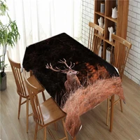 christmas tablecloth christmas tree and deer cotton fresh table cloth style custom diy print