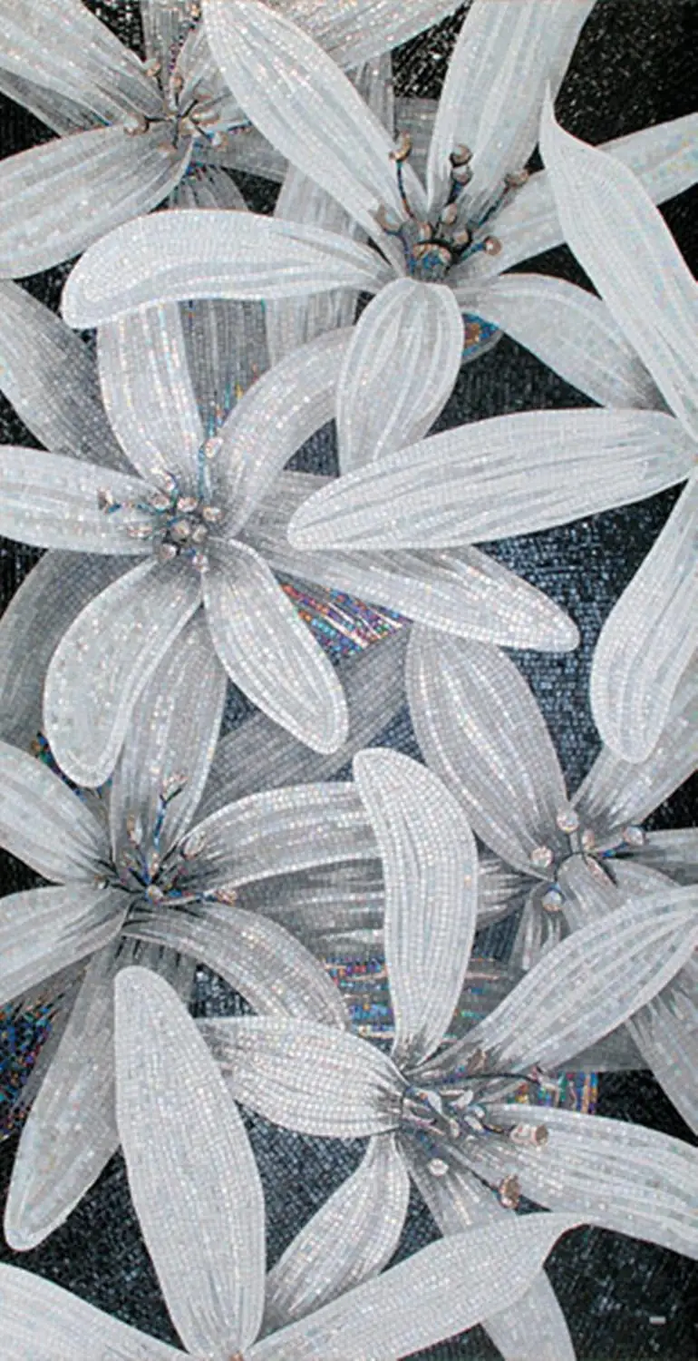 Классическая белая мозаичная плитка из стекла с изображением ледяного нефрита и