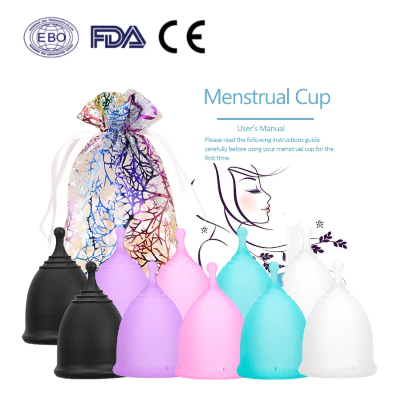 

2PCS Feminine Hygiene Menstrual Cup Medical Grade Silicone Period Cup Copa Menstrual de Silicone Medical Reusable Menstrual Cup