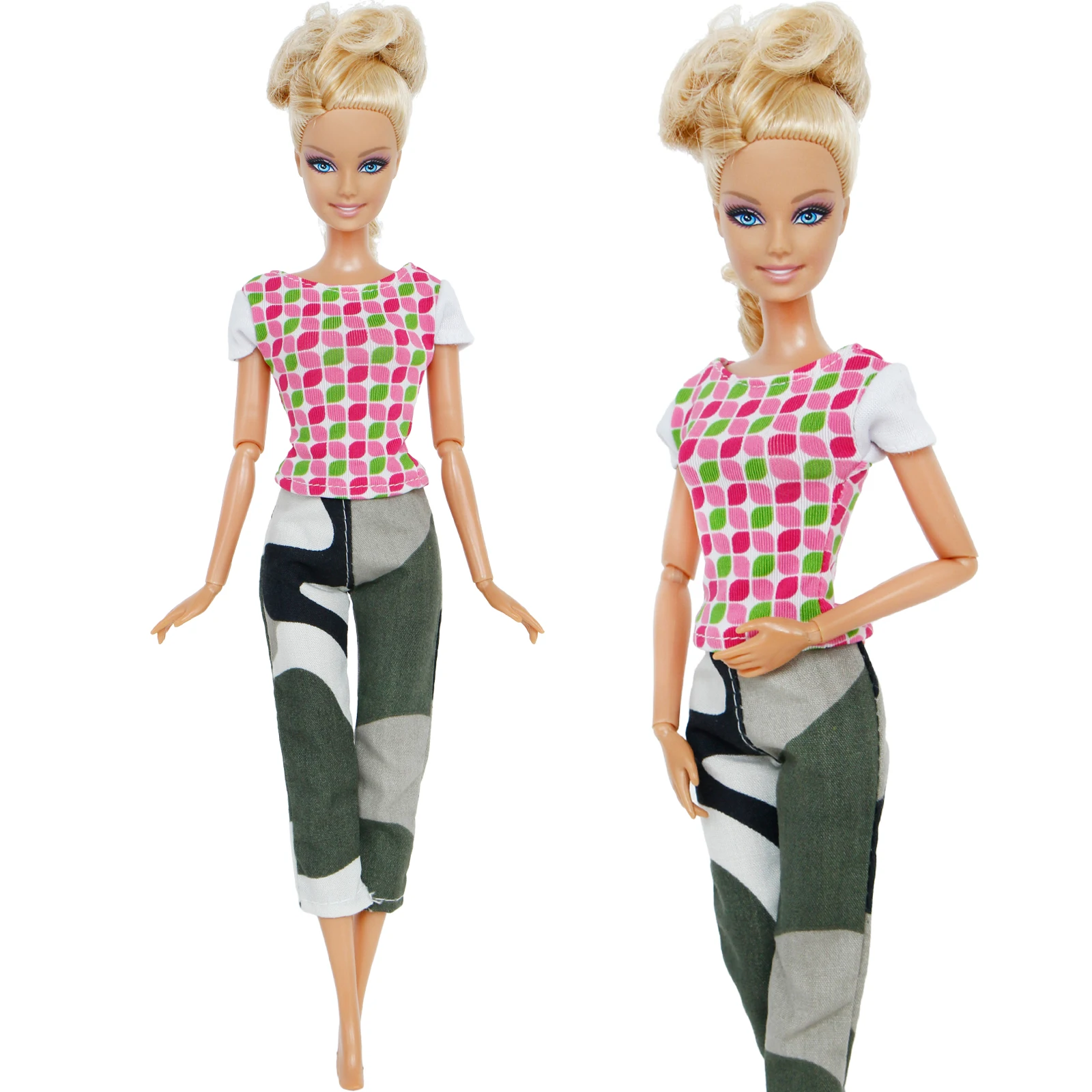 1 комплект крутая мини короткий рукав Футболка с принтом топы брюки кукольные