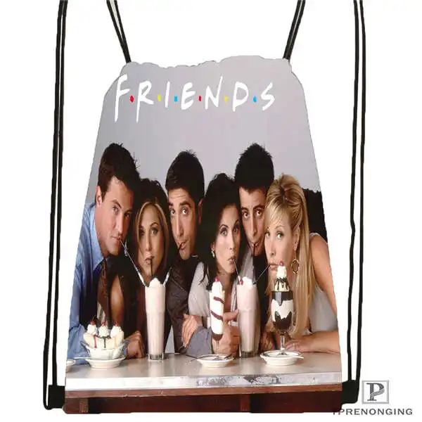 Custom friends-литая походная сумка на шнурке милый рюкзак для детей (черная спинка) 31x40