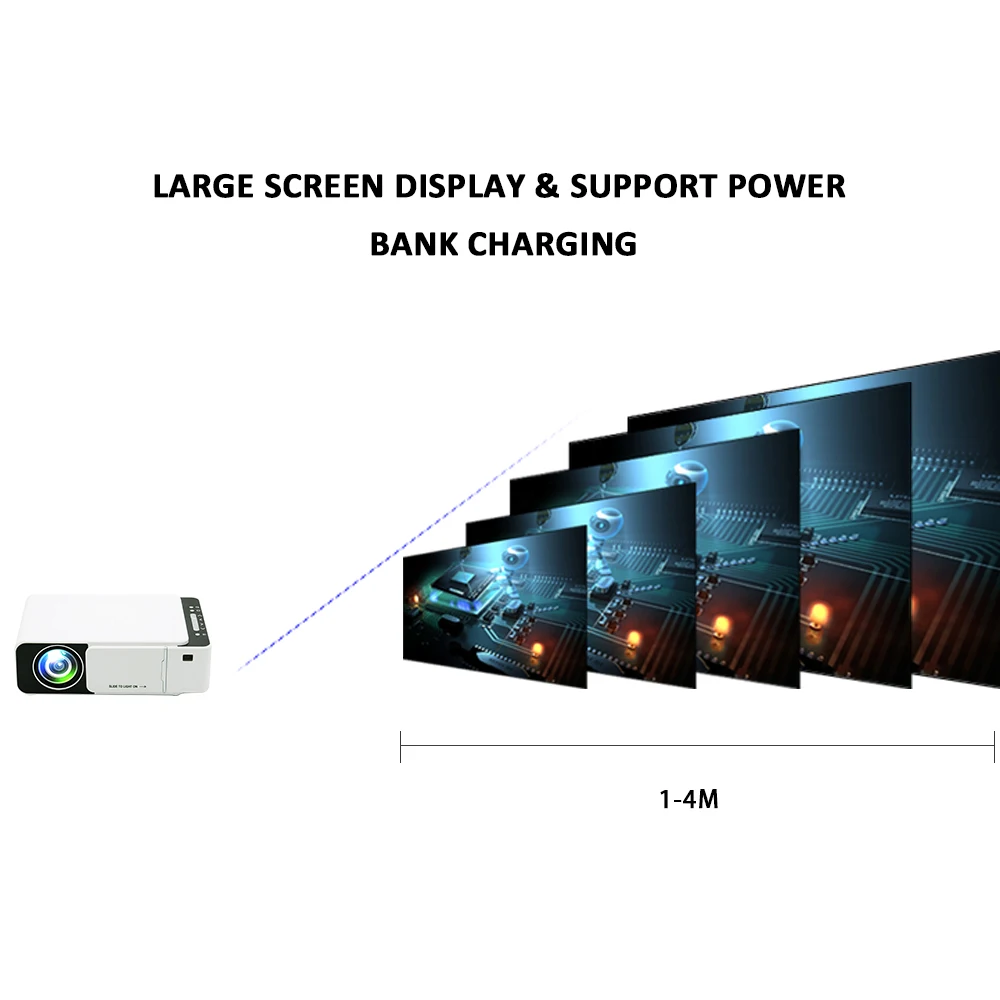 Портативный проектор VCHIP ST5 4K для домашнего кинотеатра Full HD 1080P Wi-Fi ТВ портативный