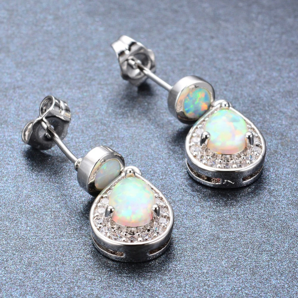 Женские свадебные висячие серьги Boho роскошные большие голубые белые с огненным