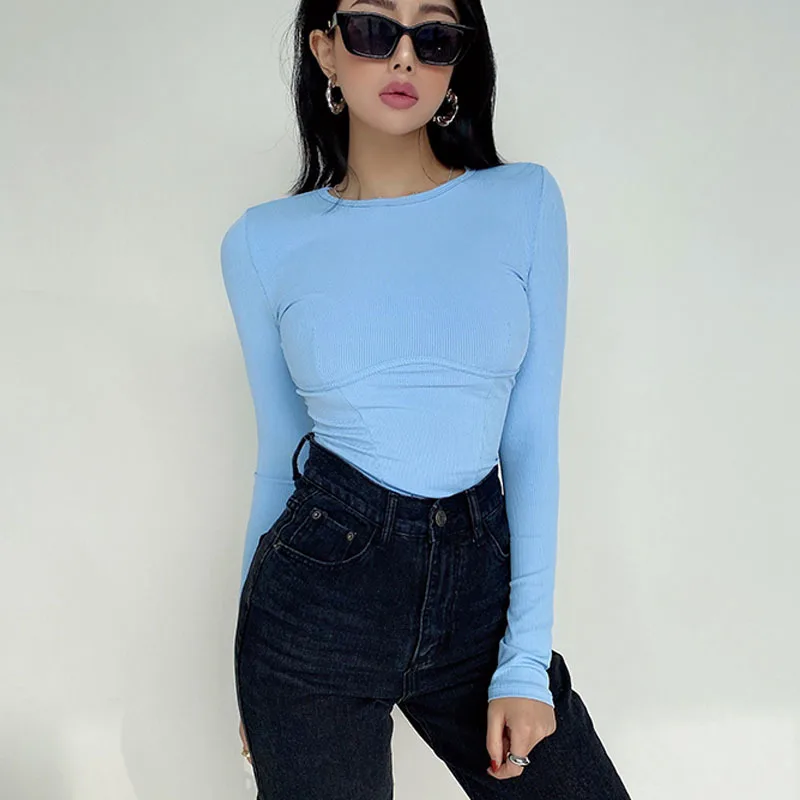 Женский оригинальный комбинезон топы с длинным рукавом для женщин обтягивающие