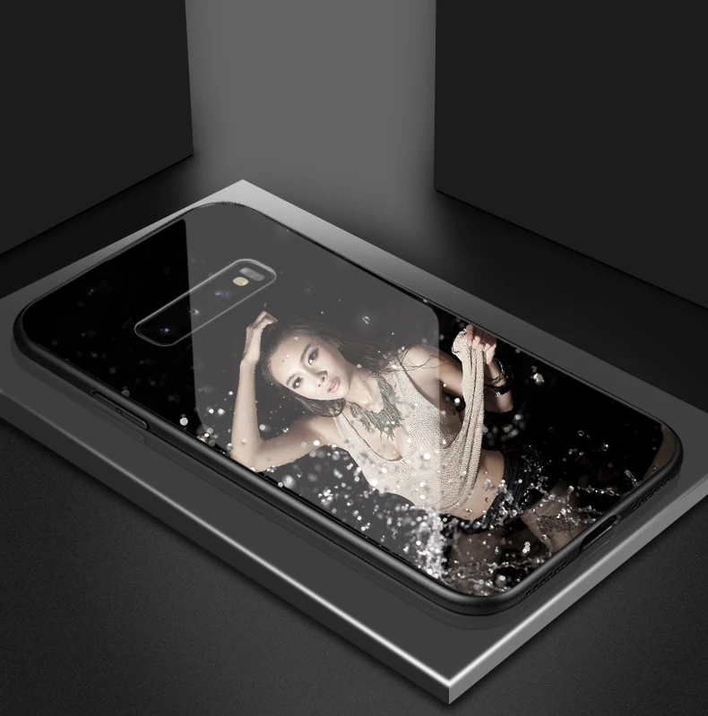 for Samsung Galaxy S10 Plus S10e S9 S8 Note 10 Plus 5G 8 9 A10 A30 A50 A70 Case Custom Photo DIY Picture Tempered Glass Cover