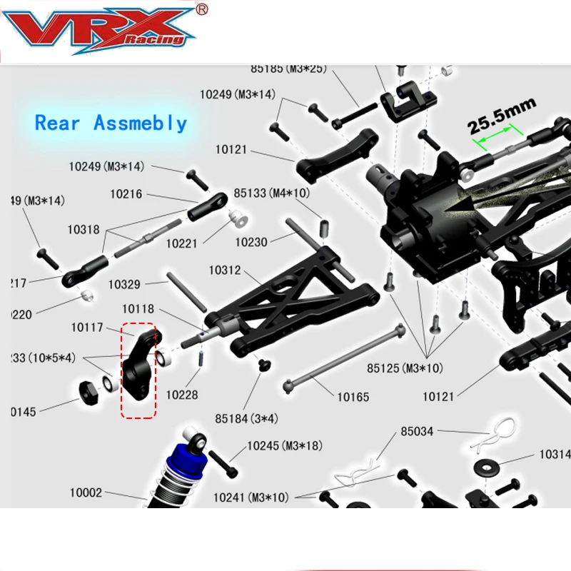 Обновленные аксессуары заднее сиденье из алюминиевого сплава для VRX Racing масштаб
