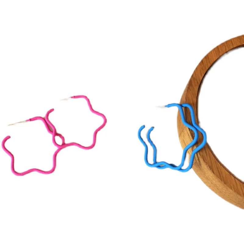 

Bilandi S925 needle Sweet Jewelry Flower Shape Earrings Spring Summer Style Blue White Pink Drop Earrings For Girl Gifts