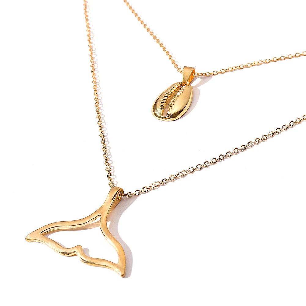 

Ethnic Whale Tail Pendant Necklace stainless steel Fish Nautical Charm Mermaid Tail Choker Necklaces for Women Girls Kids Gift