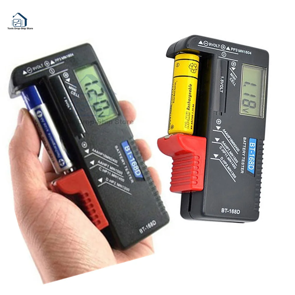 

BT-168 AA/AAA/C/D/9V/1.5V batteries Universal Button Cell Battery Colour Coded Meter Indicate Volt Tester Checker BT168 Power