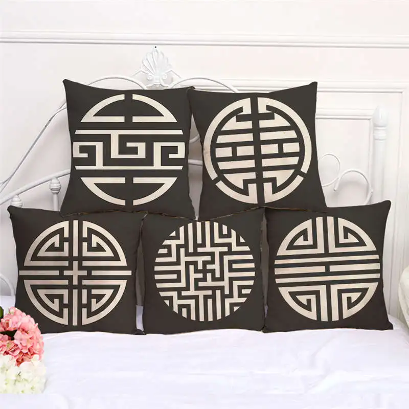 Бросить Наволочки в традиционном китайском стиле Windows Наволочка на подушку