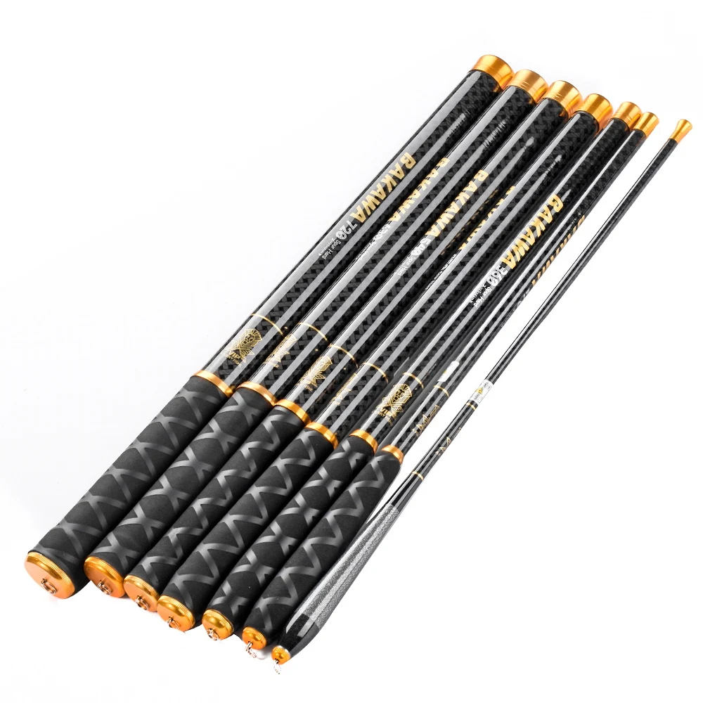 

BAKAWA High Quality Mini Super Light Hand Telescopic Spinning Fishing Rod River Carbon Fiber Casting Stream Pole Lake 3.6M~7.2M