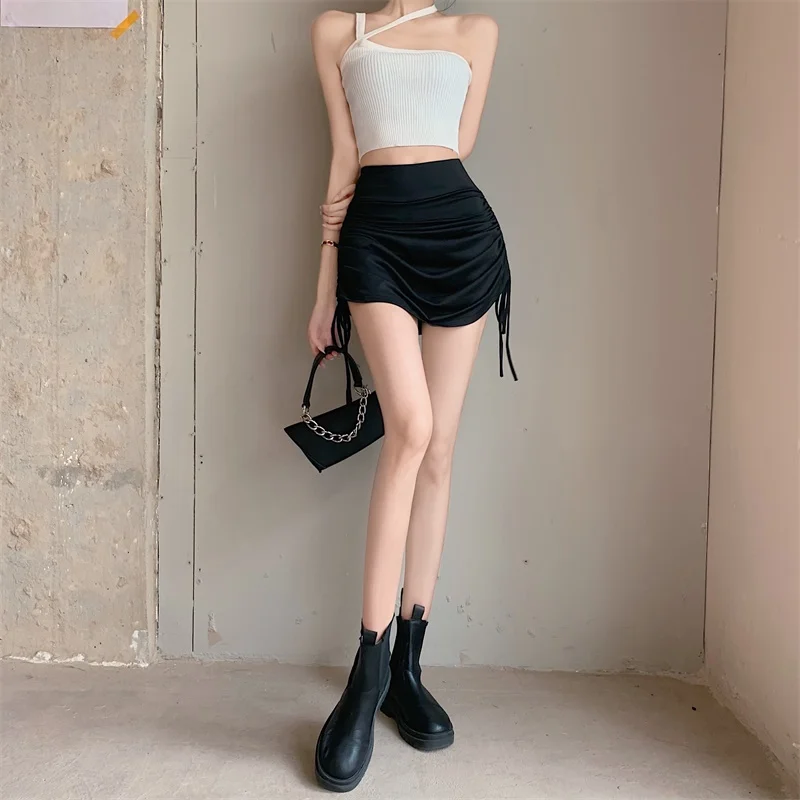 Мини-юбка женская летняя пикантная однотонная модная Новая Винтажная юбка