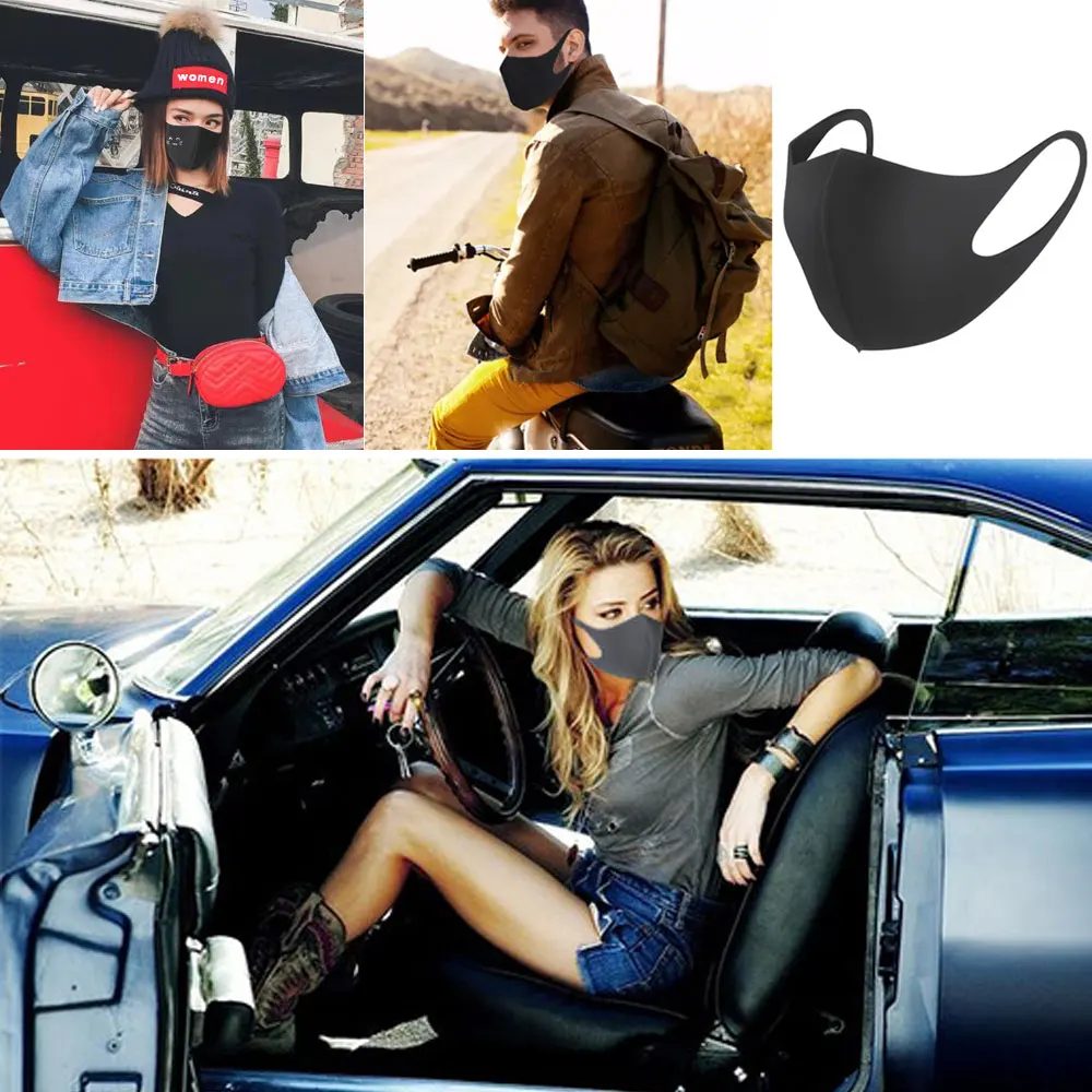 

1Pcs Fashion Washable Reusable Mouth Mask Black Cotton Face Mouth Mask