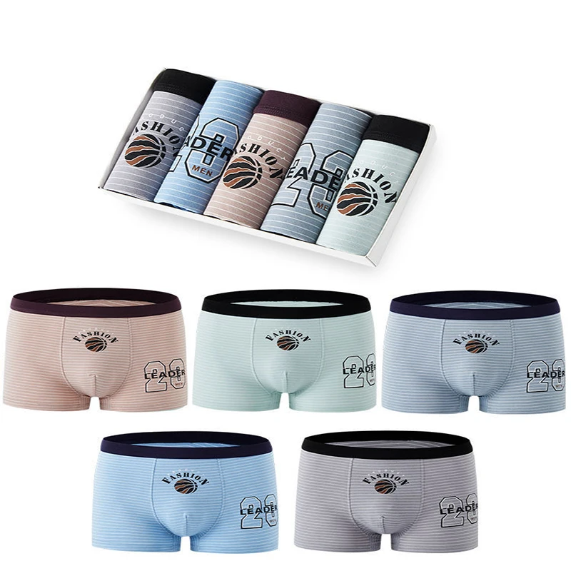 New Men's Underwear Youth Flat FFoot Shorts Fashion Cartoon Underwear Cotton Boxing Underwear Children's Underwear