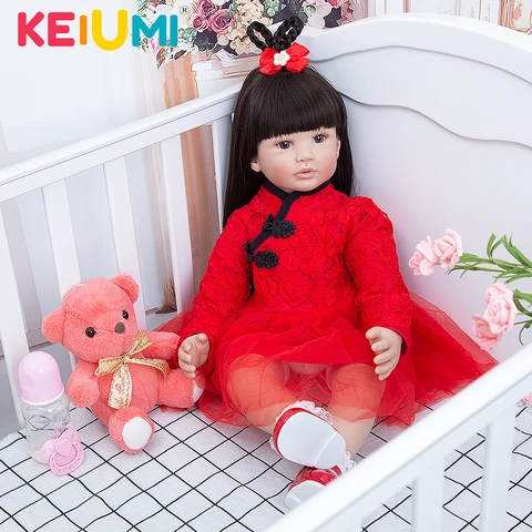 KEIUMI ограниченная китайская стильная Кукла Новорожденный малыш 24 дюйма тканевое тело малыш силиконовые куклы Коллекция игрушек Playmate подарок для малыша