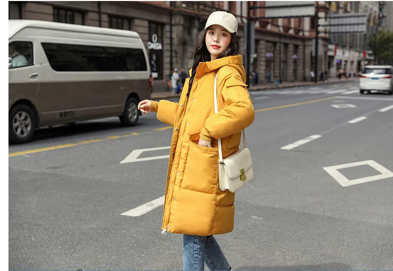 Long Parkas Female Women Winter Coat Thick Warm Cotton Hooded Basic Jacket Womens Winter Outerwear chaqueta mujer