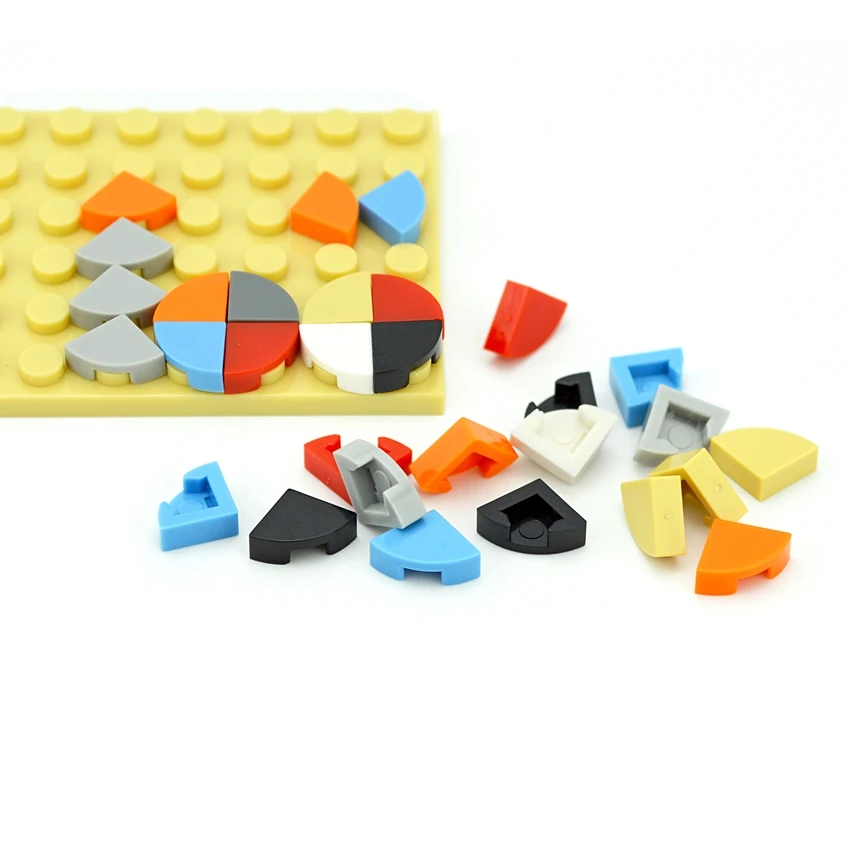 MOC плоская плитка 25269 круглая 1x1 четверть Сделай Сам просвечивающие строительные
