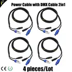 4 шт. сценический светильник шнур питания (NC3FCA NC3FCB) и DMX512 Интегрированный сигнал 2в1 Провода Кабели