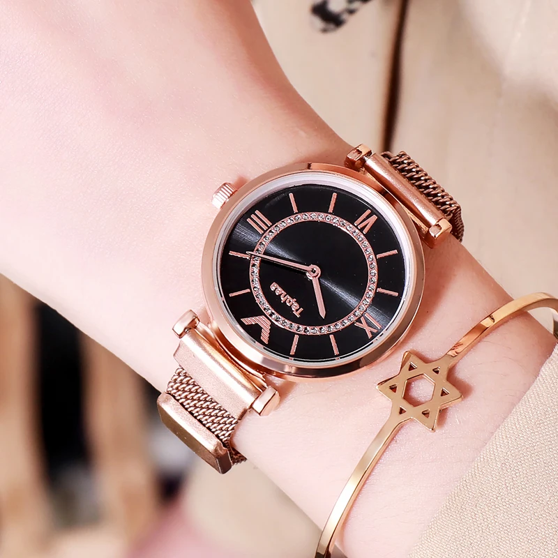 Часы для женщин браслет из нержавеющей стали женские модные часы девушек