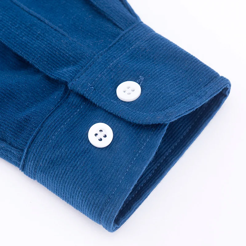 Aoliwen brand Autumn winter business casual shirts simple stylish men's classic British style corduroy warm long-sleeved shirt