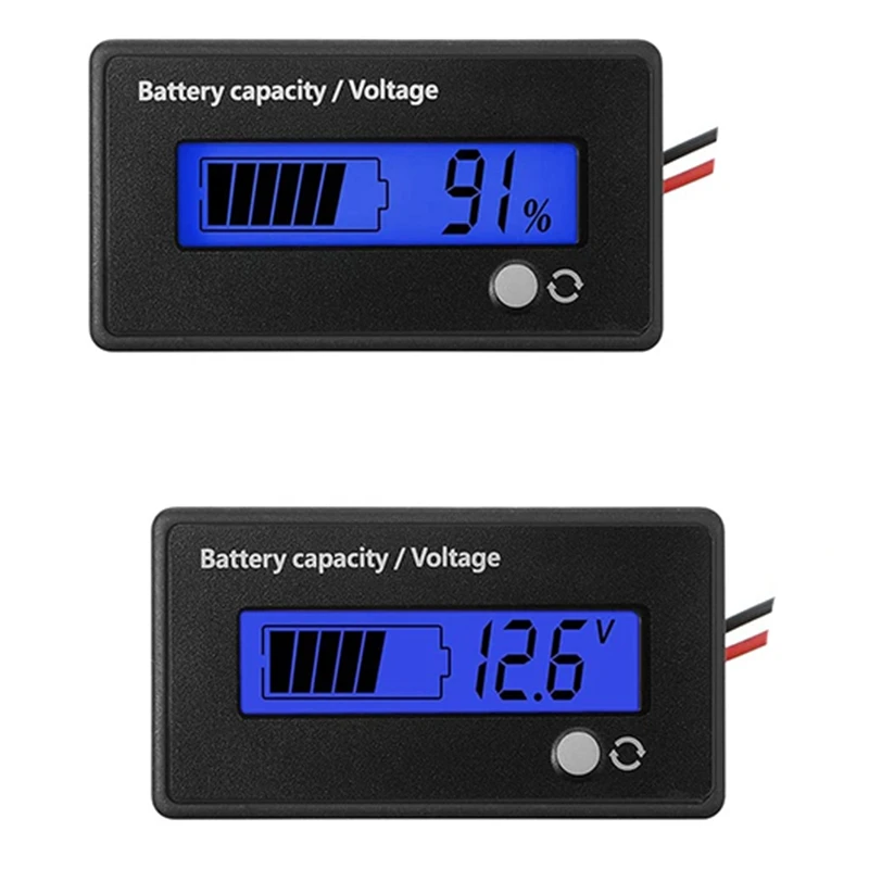 

2 предмета DC 12V 24V 36V 48V Батарея метр, Батарея Ёмкость монитор Индикатор Батарея индикатор синего цвета светильник