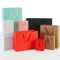 20pcsred paper bag with handle rope jewelry packaging gift box storage wedding birthday party wrapping candy vertical thickening