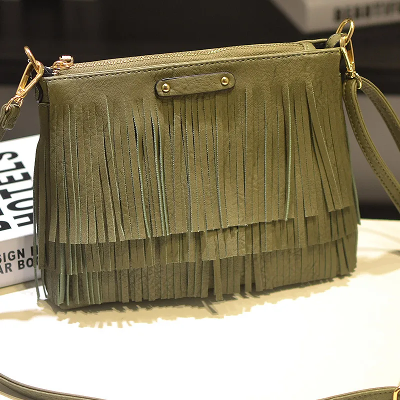 

Cross Over Bag Messenger Bag Women Shoulder Ladies Casual Crossbody For Women PU HandBags Female Vintage Tassel Envelope 2020